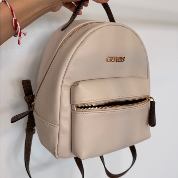 Guess Beige Backpack with Gold Accents - Picture 6 of 8